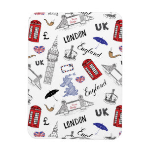 London City Doodles Pattern Magneet