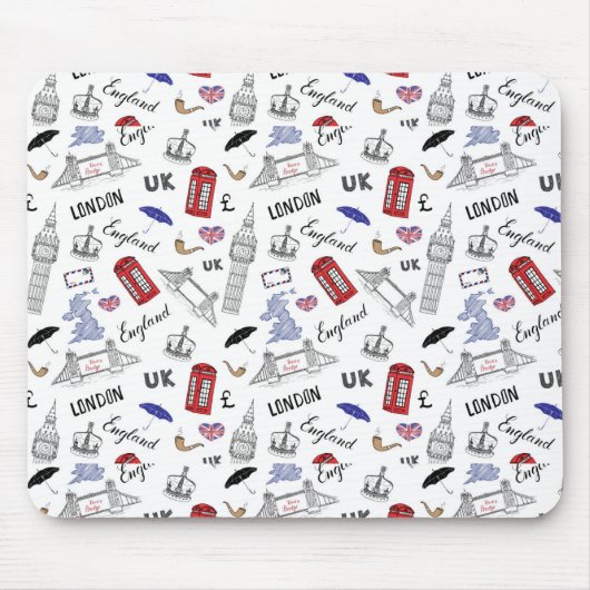 London City Doodles Pattern Muismat (Voorkant)