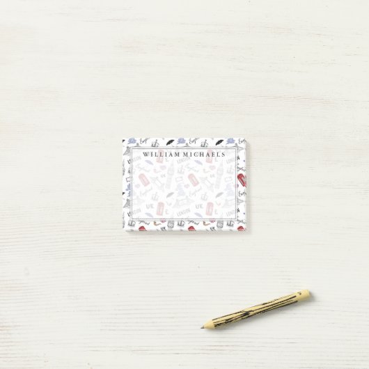 London City Doodles Pattern Post-it® Notes (Op bureau)
