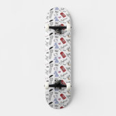 London City Doodles Pattern Skateboard (Voorkant)