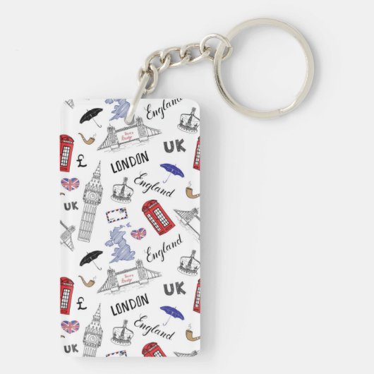 London City Doodles Pattern Sleutelhanger (achterkant)