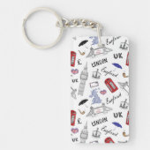 London City Doodles Pattern Sleutelhanger (Voorkant)