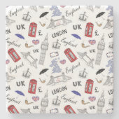 London City Doodles Pattern Stenen Onderzetter (Voorkant)