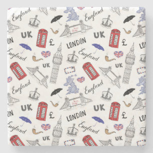London City Doodles Pattern Stenen Onderzetter