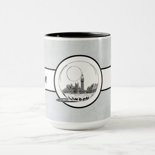 London City Elegant linen Ringer 15oz Mok (Midden)