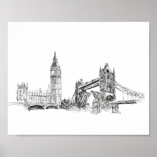 London city illustration poster (Voorkant)