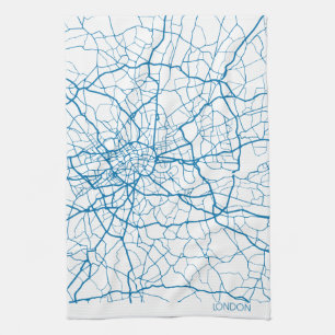 London City Map Kitchen Towel Theedoek