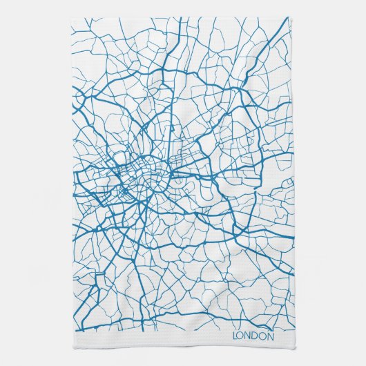 London City Map Kitchen Towel Theedoek (Verticaal)