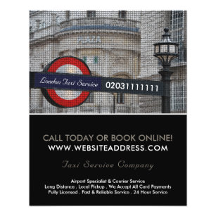 London City Mosaic Effect Taxi Sign & Price List Flyer