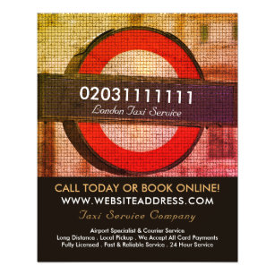 London City Mosaic Effect Taxi Sign & Price List Flyer