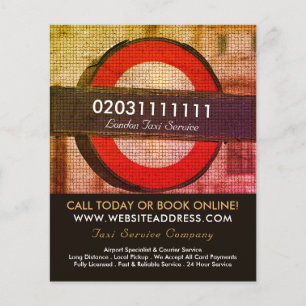 London City Mosaic Effect Taxi Sign & Price List Flyer