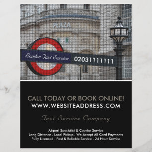 London City Mozaïek Effect Taxi Bord & Prijslijst Flyer