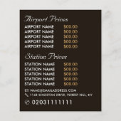 London City Mozaïek Effect Taxi Bord & Prijslijst Flyer (Achterkant)