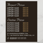 London City Mozaïek Effect Taxi Bord & Prijslijst Flyer (Achterkant)