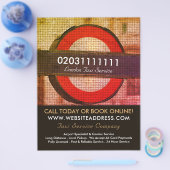 London City Mozaïek Effect Taxi Bord & Prijslijst Flyer (Enkel)