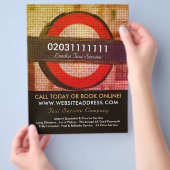 London City Mozaïek Effect Taxi Bord & Prijslijst Flyer (Hand)