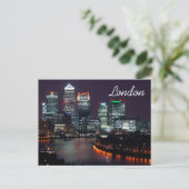London City Night Skyline UK British Travel Briefkaart (Staand voorkant)
