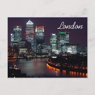 London City Night Skyline UK British Travel Briefkaart