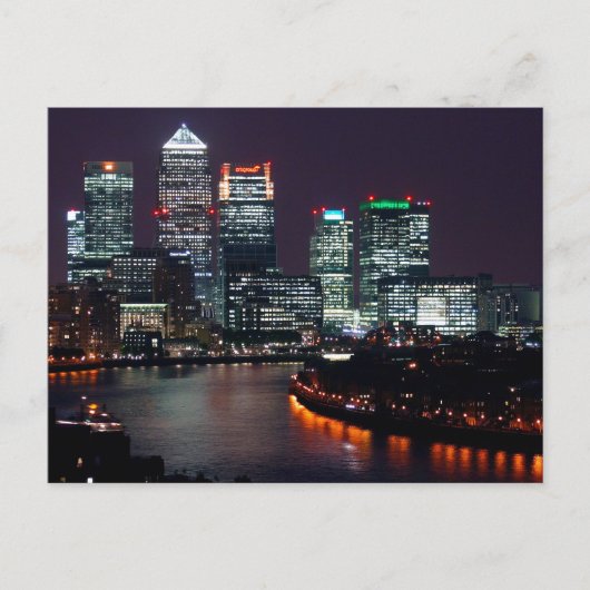 London City Night UK British Travel Briefkaart (Voorkant)