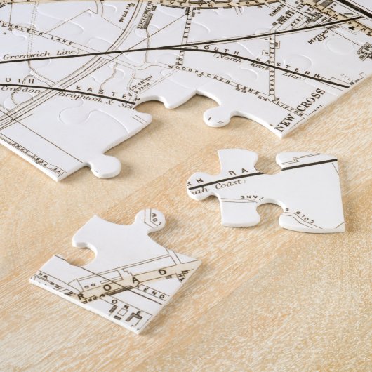 London City Plan Old Antiek Drawing Legpuzzel (Zijkant)