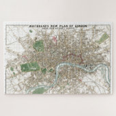 London City Plan Old Antiek Drawing Legpuzzel (Horizontaal)