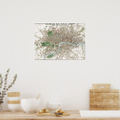 London City Plan Old Antiek Poster (Keuken)
