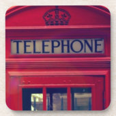  London City Red Public Telefoon Booth Bier Onderzetter (Voorkant)