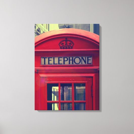  London City Red Public Telefoon Booth Canvas Afdruk (Voorkant)