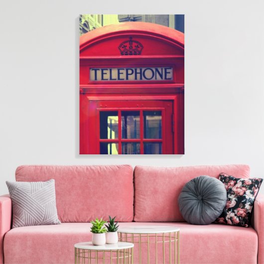 London City Red Public Telefoon Booth Canvas Afdruk (Insitu (Woonkamer))