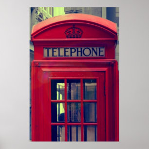 London City Red Public Telefoon Booth Poster