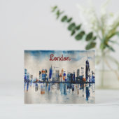 London City Skyline Abstract schilderen Poster Briefkaart (Staand voorkant)
