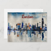 London City Skyline Abstract schilderen Poster Briefkaart (Voorkant / Achterkant)