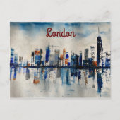 London City Skyline Abstract schilderen Poster Briefkaart (Voorkant)