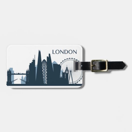 London City Skyline Bagagelabel (Voorkant horizontaal)