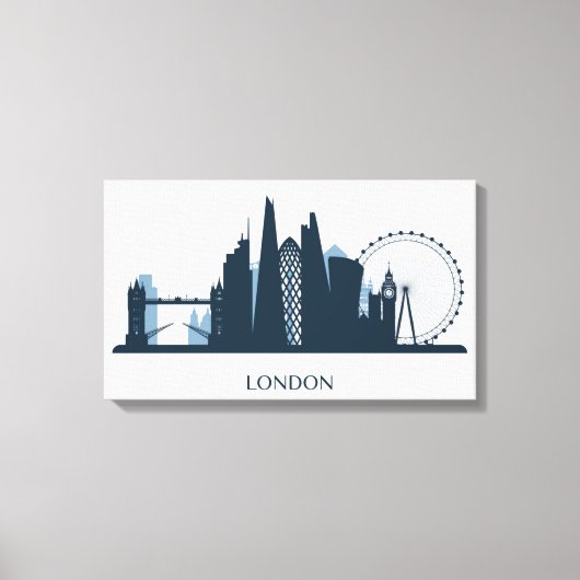 London City Skyline Canvas Afdruk (Voorkant)