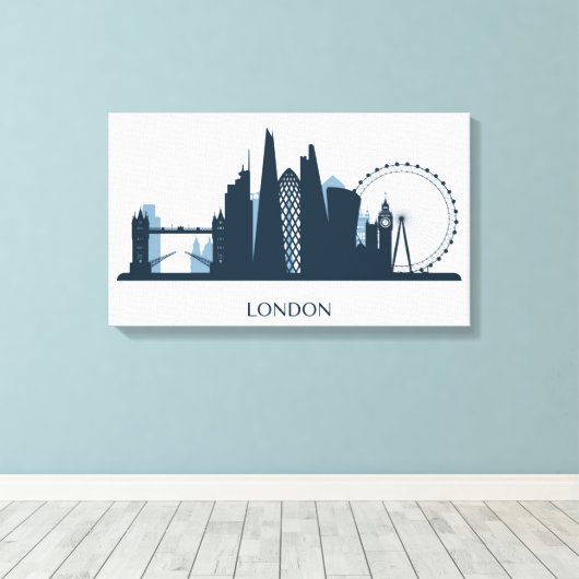 London City Skyline Canvas Afdruk (Insitu (Houten vloer))