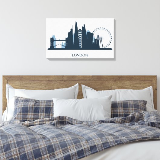 London City Skyline Canvas Afdruk (Insitu (Slaapkamer))