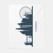 London City Skyline Fleece Deken (Voorkant)