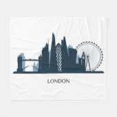 London City Skyline Fleece Deken (Voorkant (Horizontaal))
