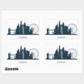 London City Skyline Rechthoekige Sticker (Vel)