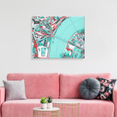 London City Structure Map Canvas Afdruk (Insitu (Woonkamer))