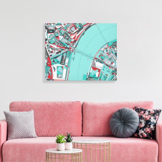 London City Structure Map Canvas Afdruk (Insitu (Woonkamer))