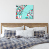 London City Structure Map Canvas Afdruk (Insitu (Slaapkamer))