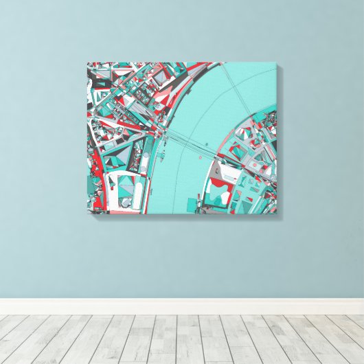 London City Structure Map Canvas Afdruk (Insitu (Houten vloer))