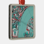 London City Structure Map Metalen Ornament (Rechts)