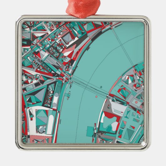 London City Structure Map Metalen Ornament (Voorkant)
