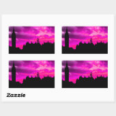 London City Sunset Rechthoekige Sticker (Vel)