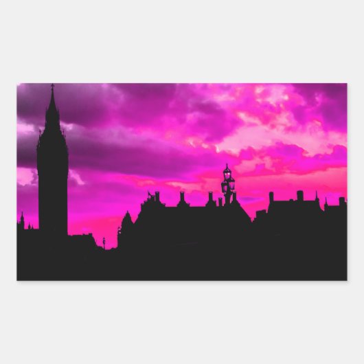 London City Sunset Rechthoekige Sticker (Voorkant)