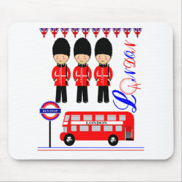 London City UK Red White Blue Union Jack Cute Muismat