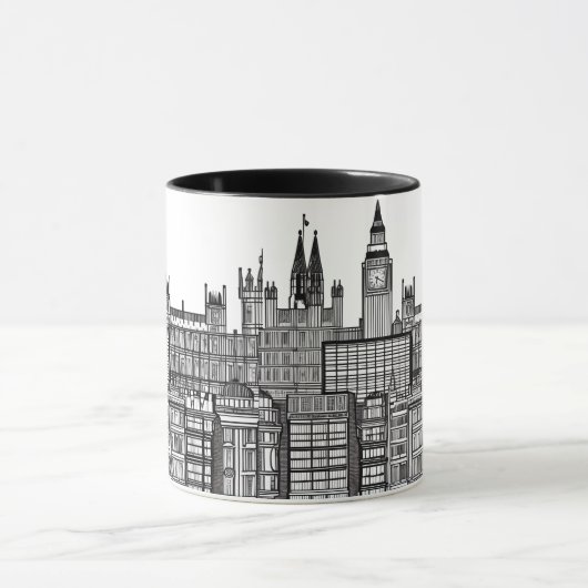 London Cityscape Black en White Mok (Midden)